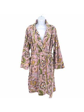 World Market Floral Kimono Robe Cozy Soft Lilac Purple One Size